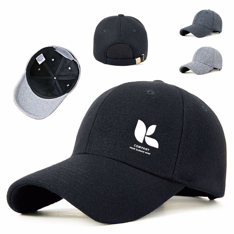 Wool Blend Adjustable Winter Baseball Cap
