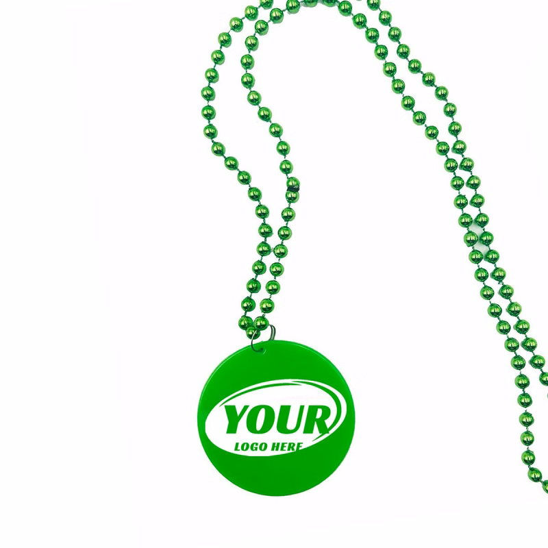 Mardi Gras Beads With 2.6" Medallion