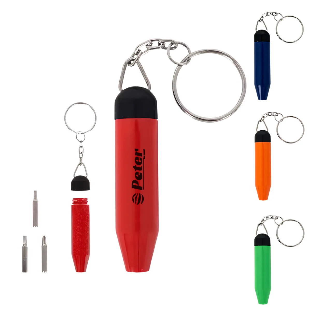 Mini Screwdriver Keychain with 3 Bit 1