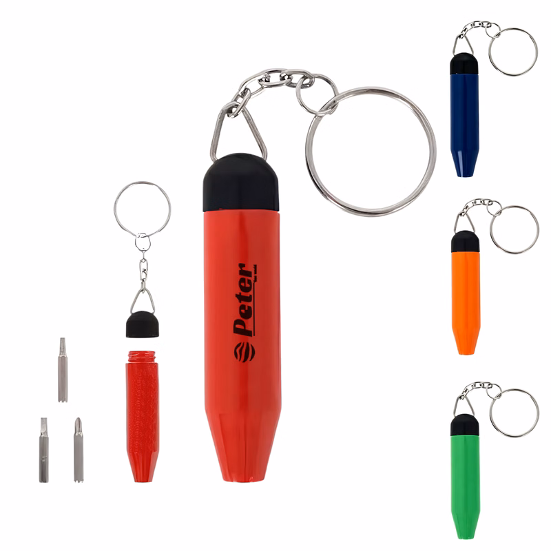 Mini Screwdriver Keychain with 3 Bit