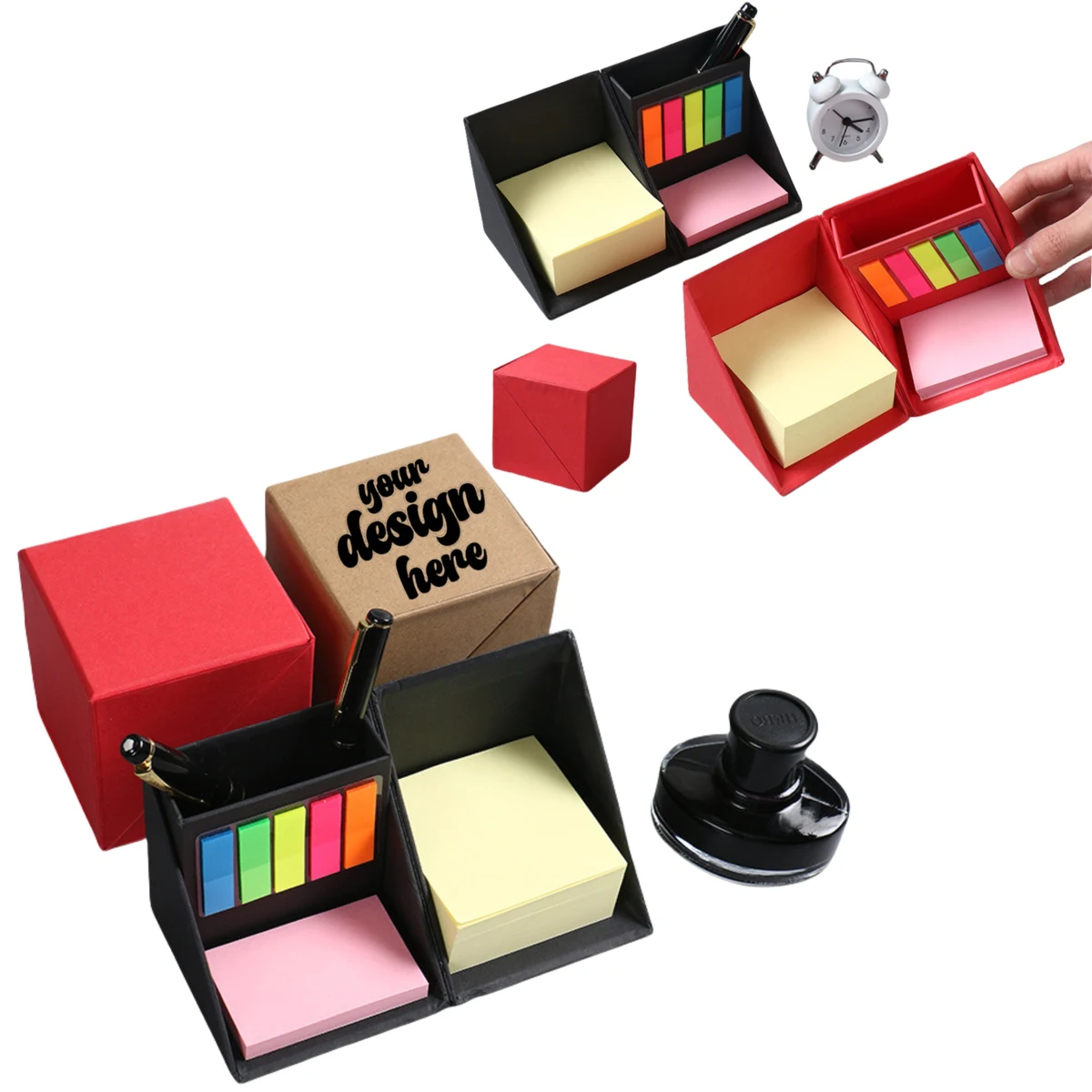 Sticky Notes Cube Box With Pen Holde 1