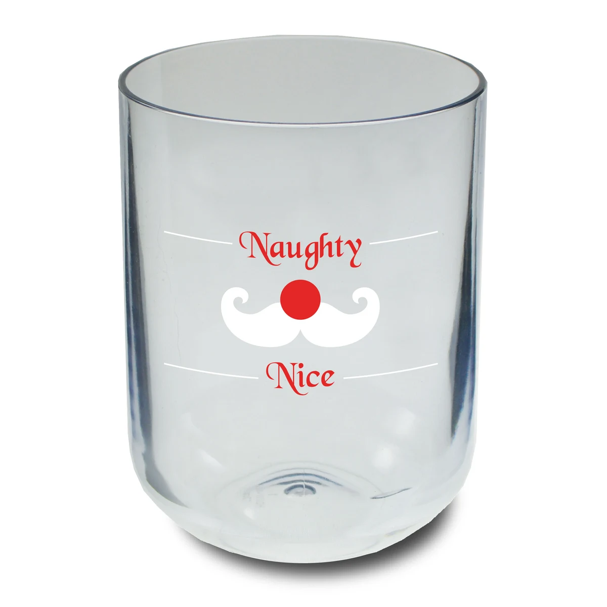 12oz "Naughty or Nice" Stock Holiday Stemless Plastic Wine Tumbler 1