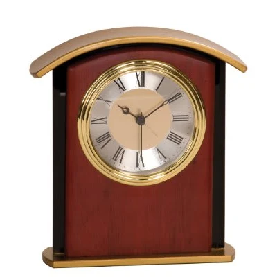 6 1/2" Mahogany Finish Gold Top Clock 1