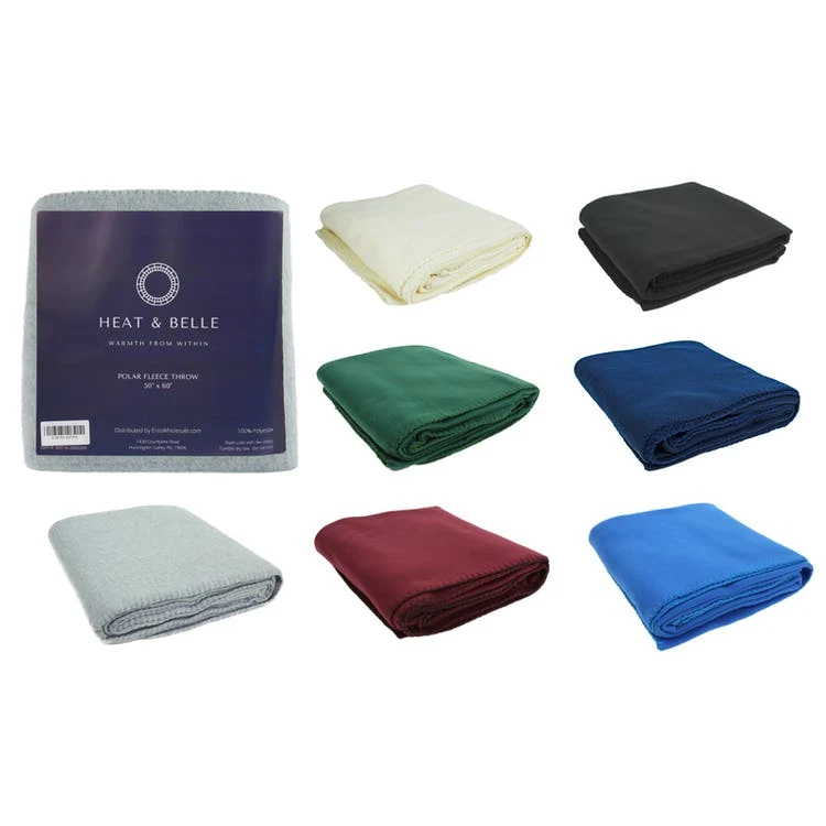 Polar Fleece Throw Blankets - Green 50" x 60" 1