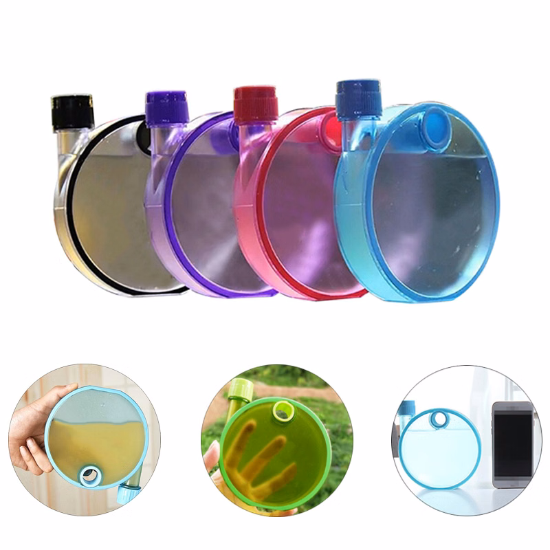 12OZ Flat Plastic Notebook Round Snail Water Bottle