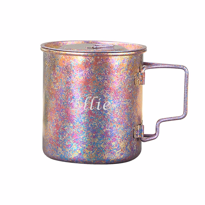 Ultralight Purple Titanium Cup with Lid