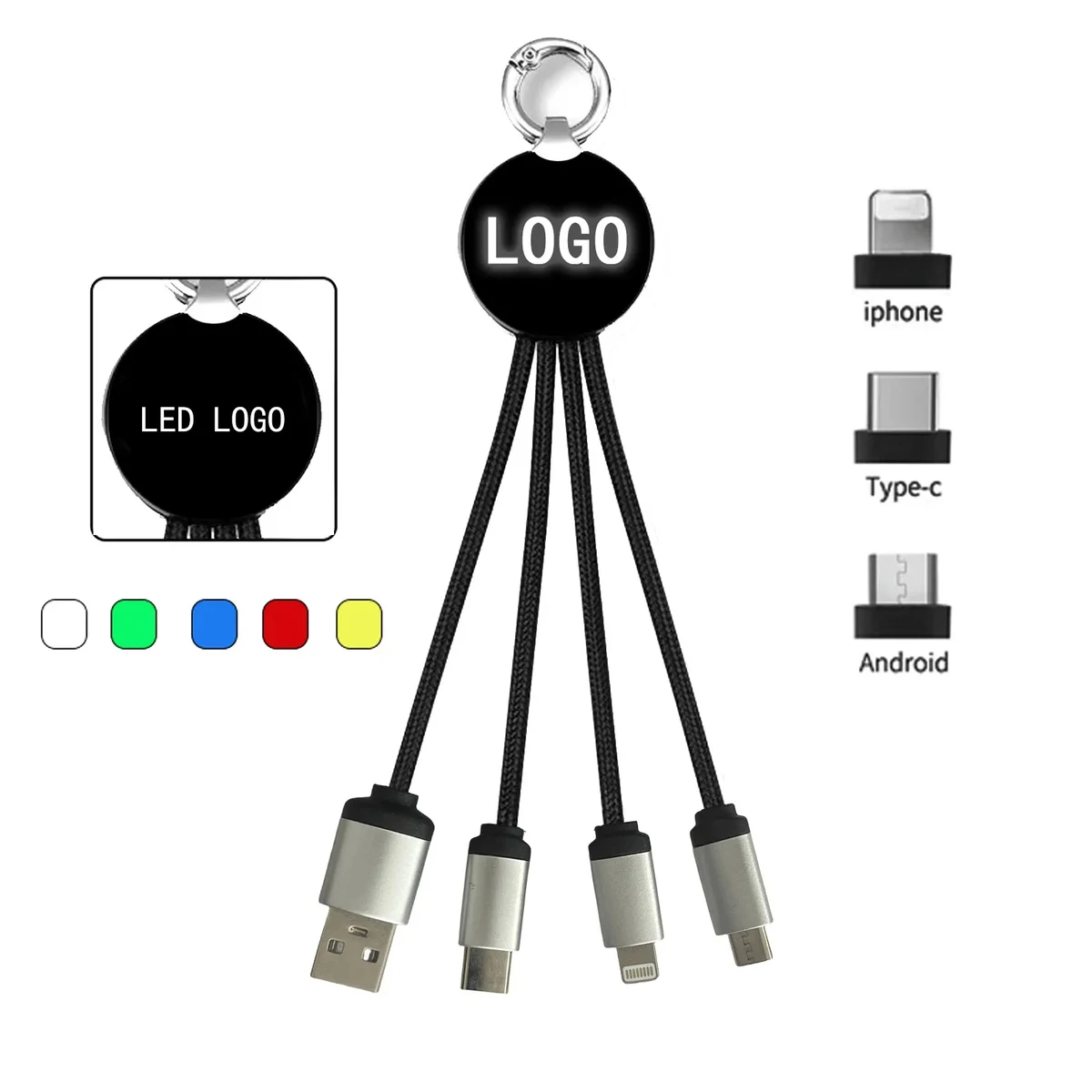 Multicharging 4 in 1 USB LED Cable With Lighting Logo 1