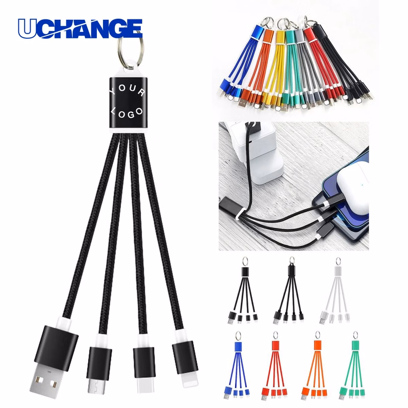 Portable Keychain Charger with Three Connectors