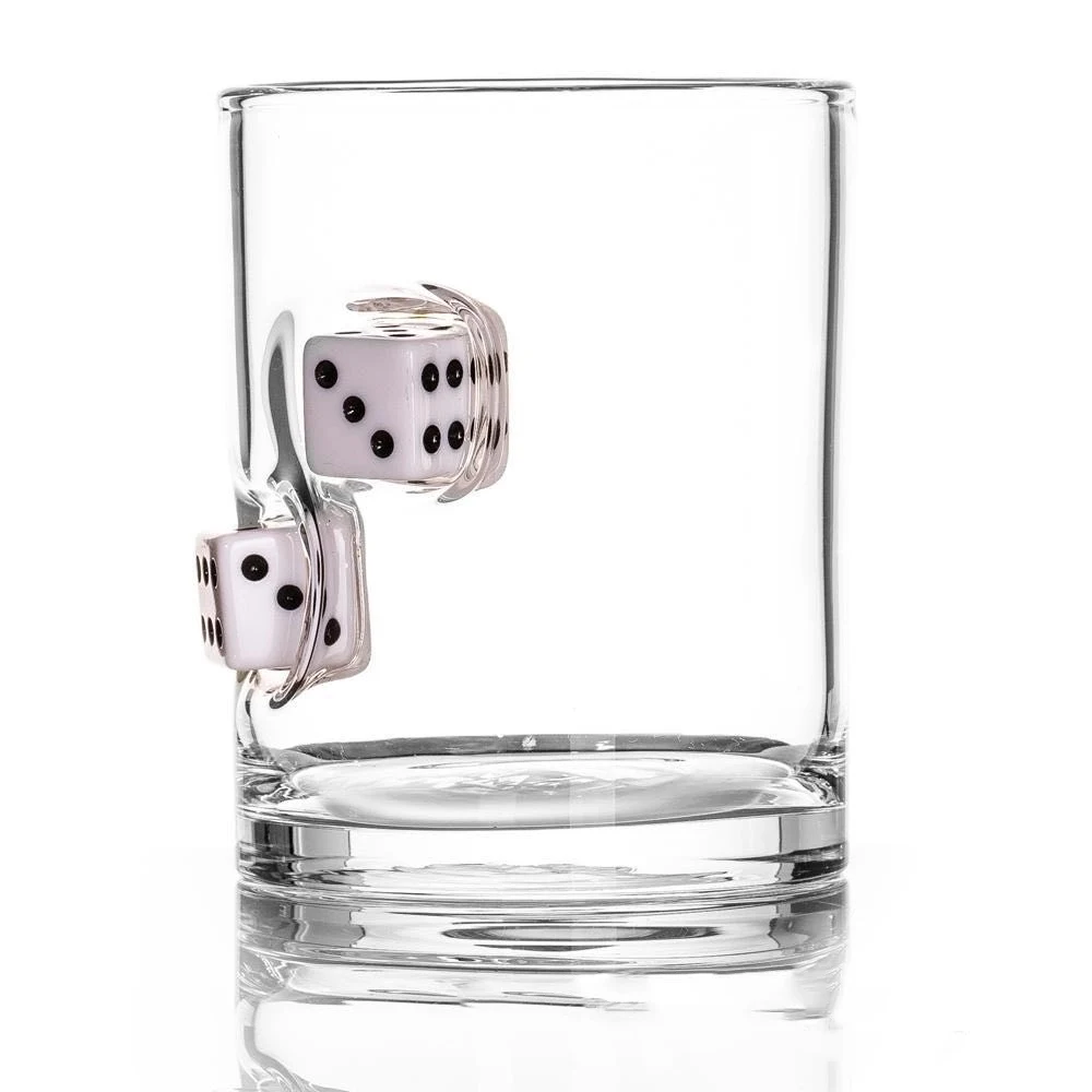 Embedded Dice 10oz Borosilicate Rock Glass 1
