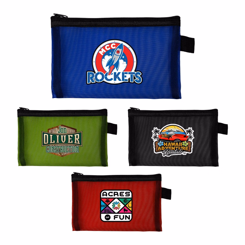 Large Recycled Mesh Zip Pouch
