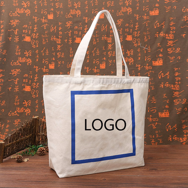 12OZ Cotton Canvas Tote Shopping Bag w/Bottom Side--16"x14"x6"