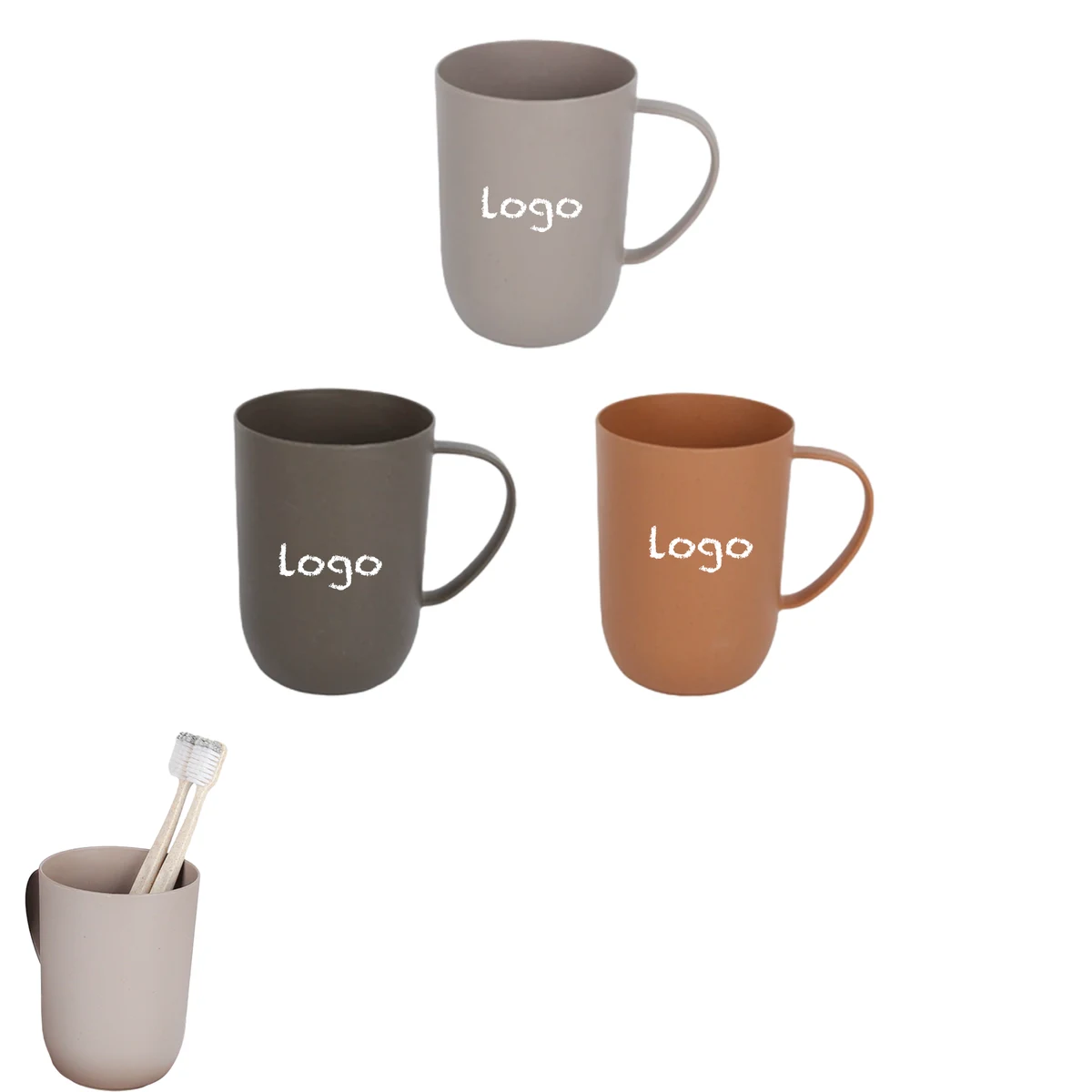 Reusable Wheat Straw Cup With Handle 1