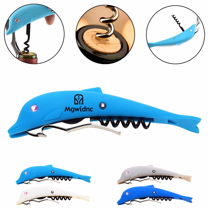 Dolphin-Shaped Bottle Opener- Corkscrew for Wine and Beer
