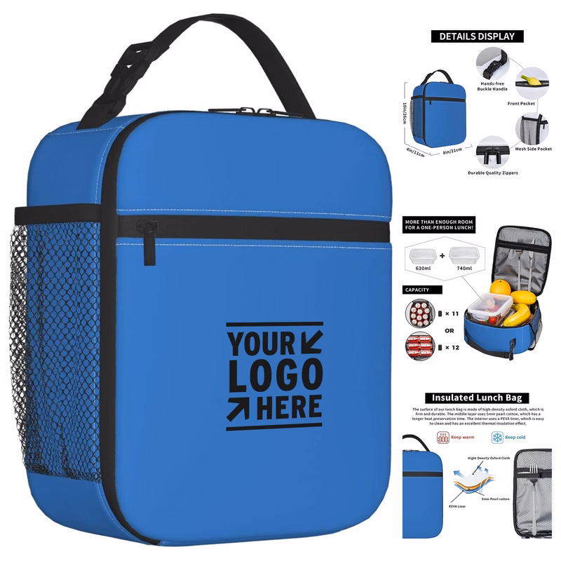 Royal Kid Boy Girl Women Men Leakproof Reusable Pail Cooler Lunch Box Insulated Bag