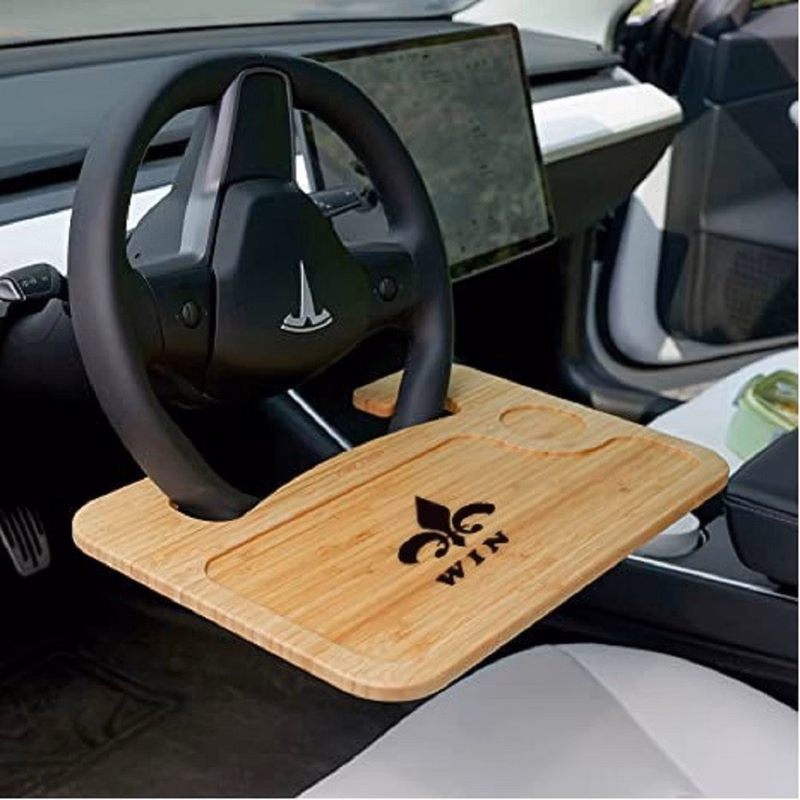 Bamboo Steering Wheel Travel Tray
