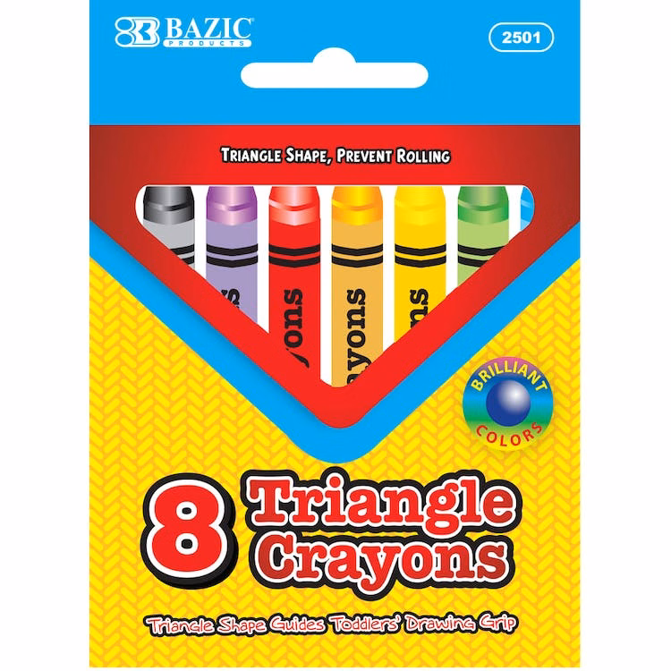Triangle-Shaped Crayons - 8 Colors