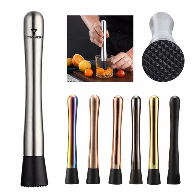 MOQ 50 Stainless Steel Cocktail Muddler 10 Inch Bar Tool