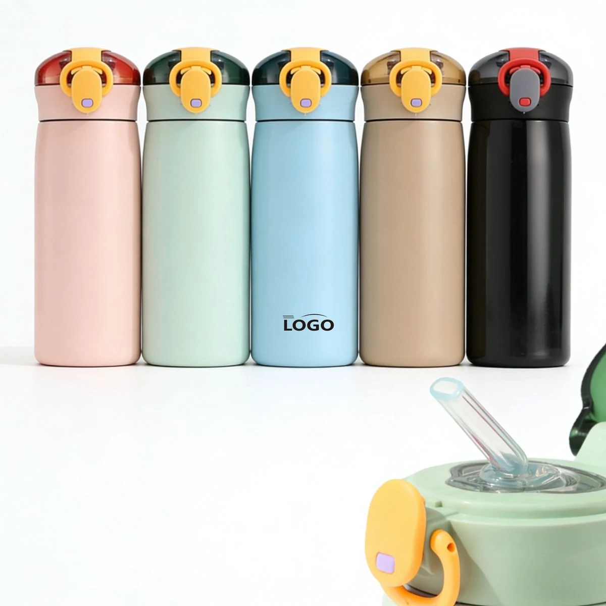16oz Straw Vacuum Flask, custom water bottle with logo imprint 1