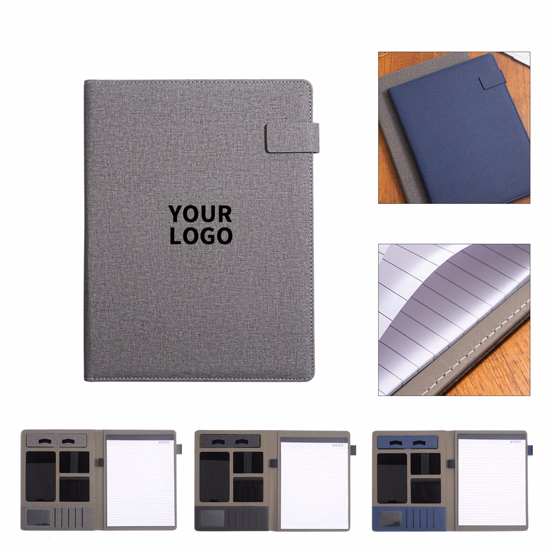 A4 PU Portfolio With Clipboard Phone Slot