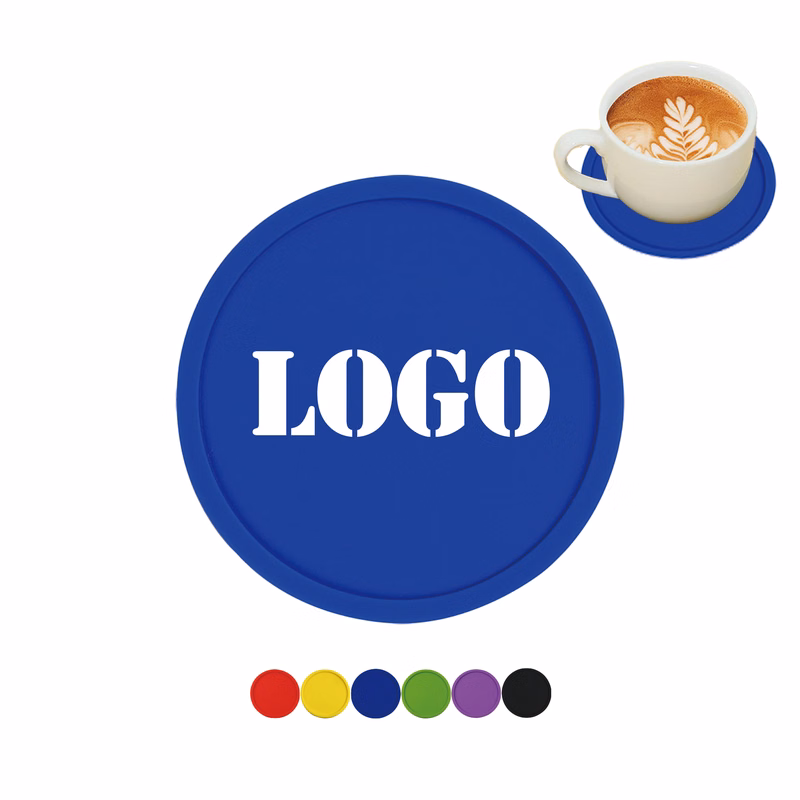 3.9" Custom Round Silicone Coaster