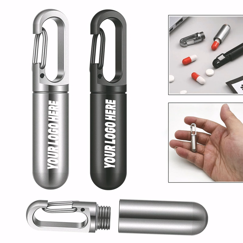 Mini Portable Pill Case With Carabiner