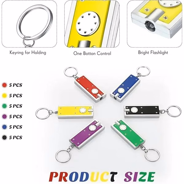Custom Compact LED Keychain Flashlight — Durable Plastic Portable Night Light