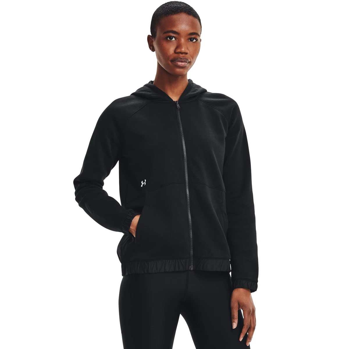 Women's UA Hustle Fleece Full Zip Hoodie, custom hoodie or sweatshirt with logo imprint 1