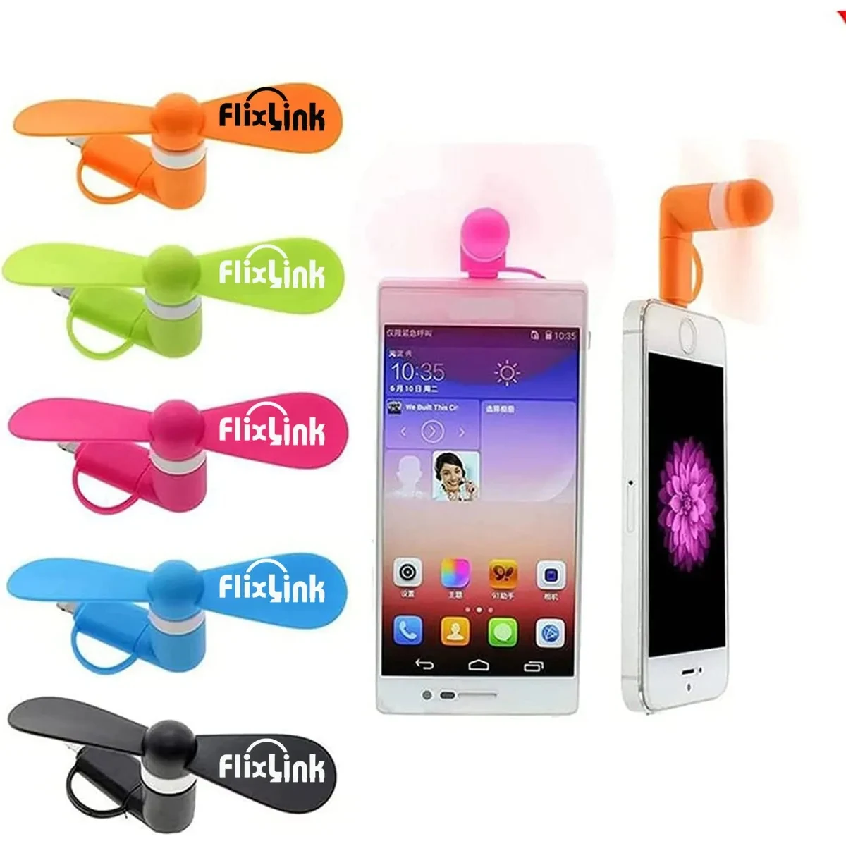 Mini Cell Phone Fan 3-in-1 1