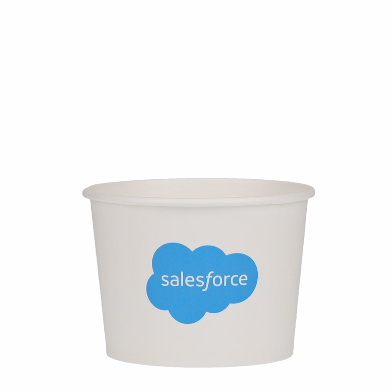 10 oz Food Container Paper White Tradition Print