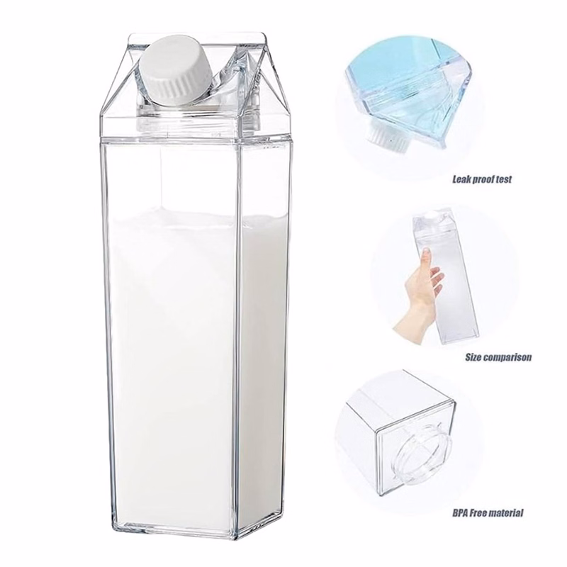 34oz Milk Carton Shape BPA-Free Plastic Water Bottle