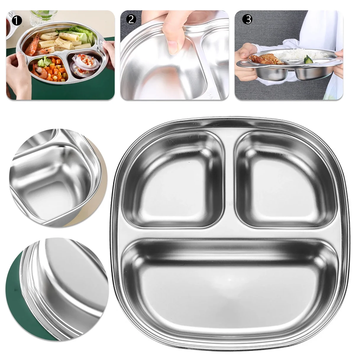 Multi Section Compartments Dinner Tray 1