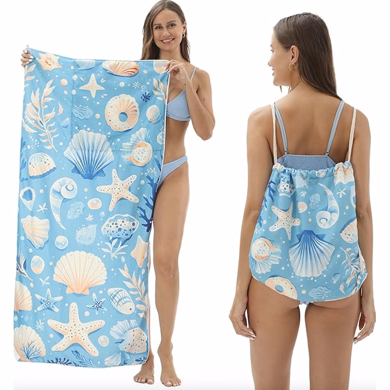 2-in-1Foldable Beach Towel & Storage Bag