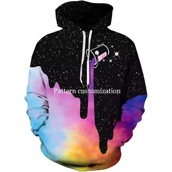 Unisex 3D Print Hooded Sweatshirt with Big Pockets 1
