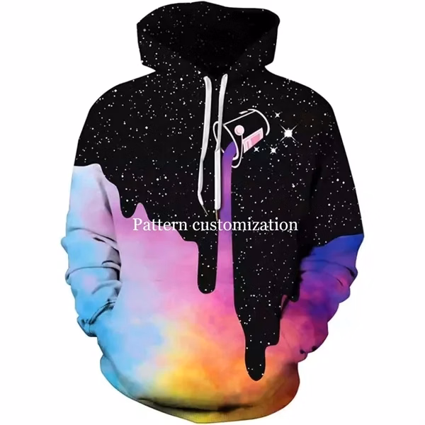 Unisex 3D Print Hooded Sweatshirt with Big Pockets