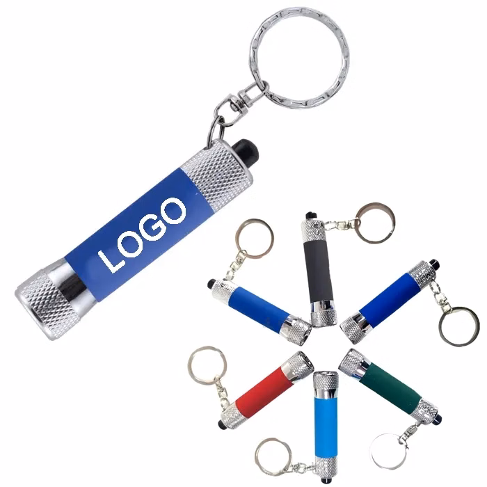 Rubber Finish 3 LED flashlight with Keyring
