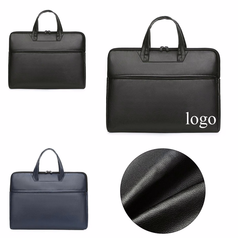 Grain Faux Leather Business Laptop Handbag