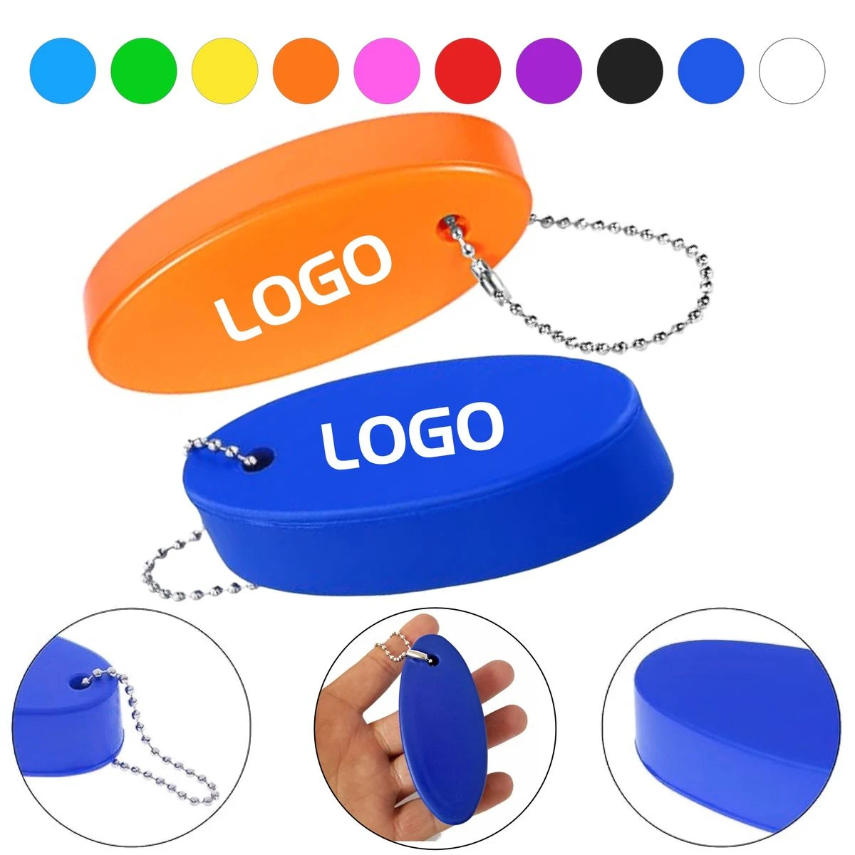 Soft Bright Colored Waterproof Key Float With Bead Chain 1