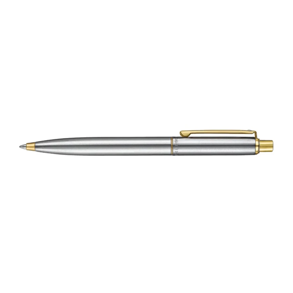 SHEAFFER® Sentinel Metal 333 Brushed Chrome Gold Trim Executive Ballpoint Pen w/ Gift Box 1