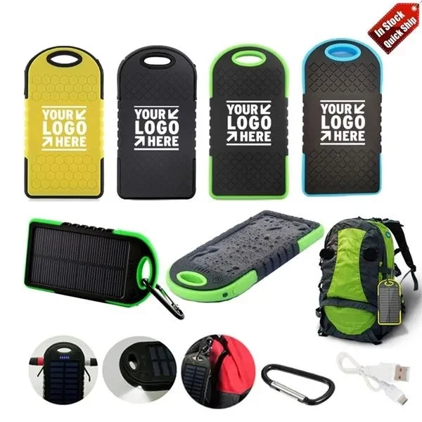Stock & Quick Ship 5000mAh Solar Charger With Custom Brand 1