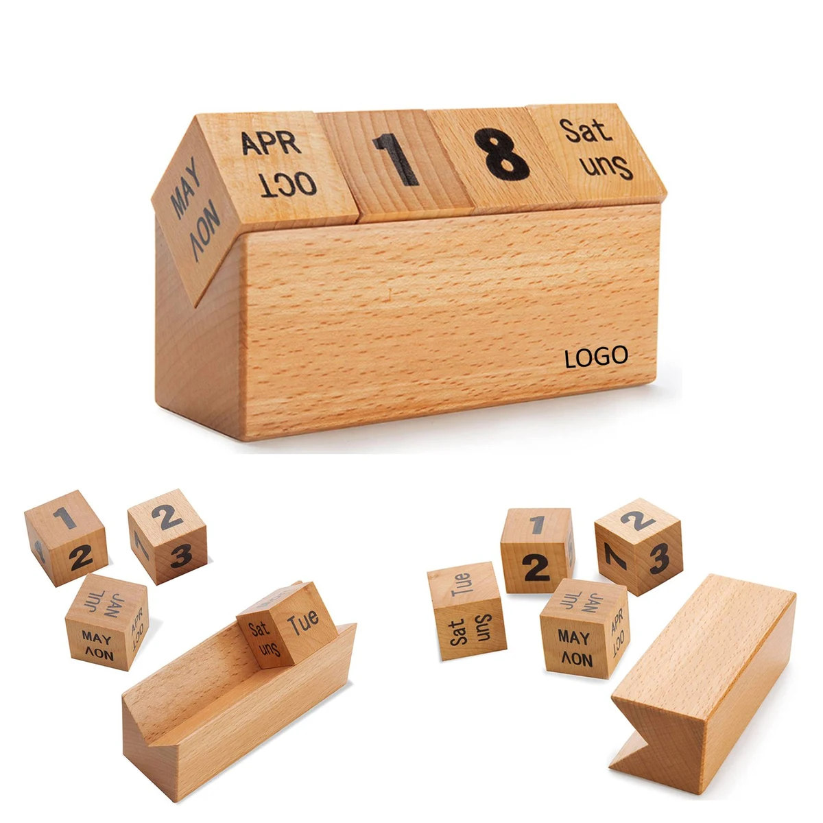 Wooden Creative Office Desk Calendar 1
