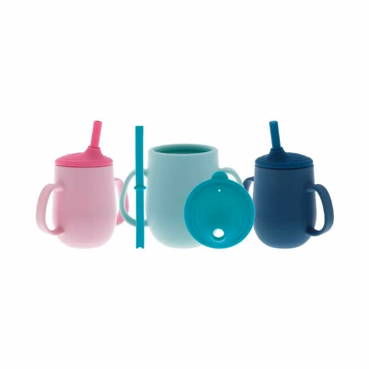 2-Handle Silicone Straw Cups - 6oz