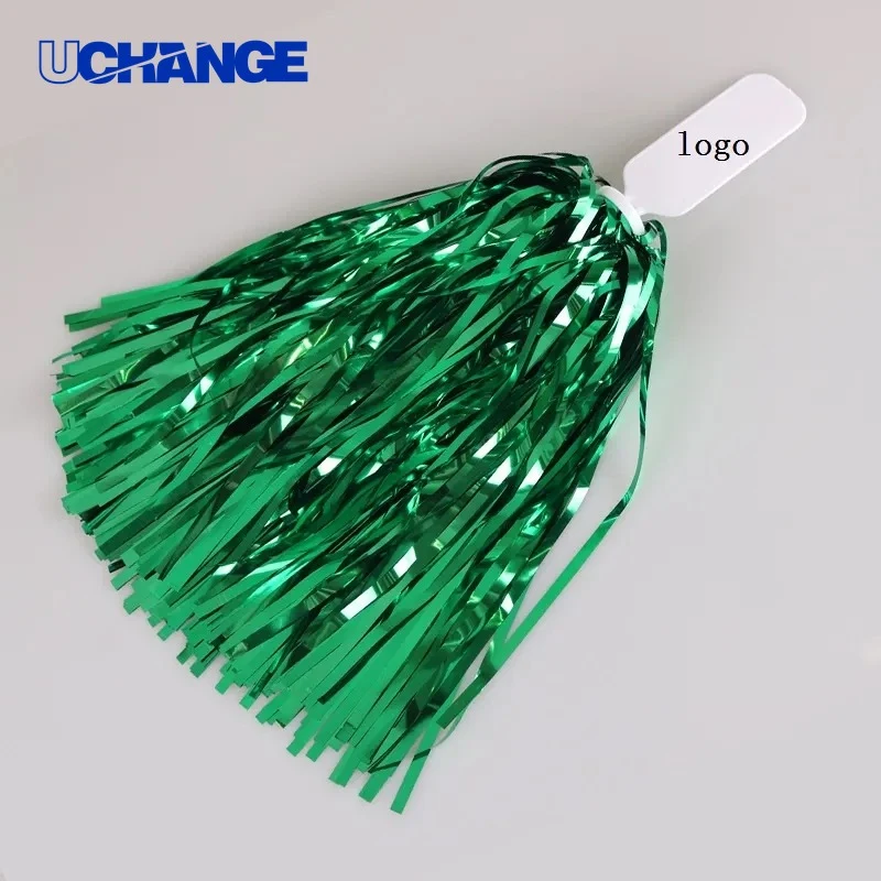 Metallic Foil Cheerleader Pom with Handle for Events 1