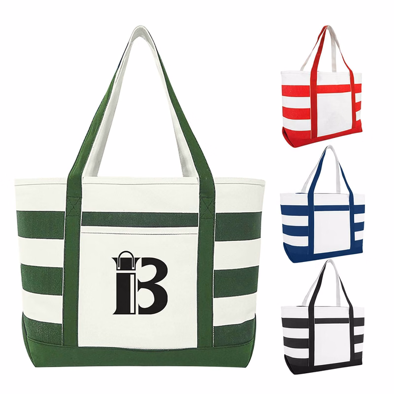 Cotton Canvas Nautical Tote Bag