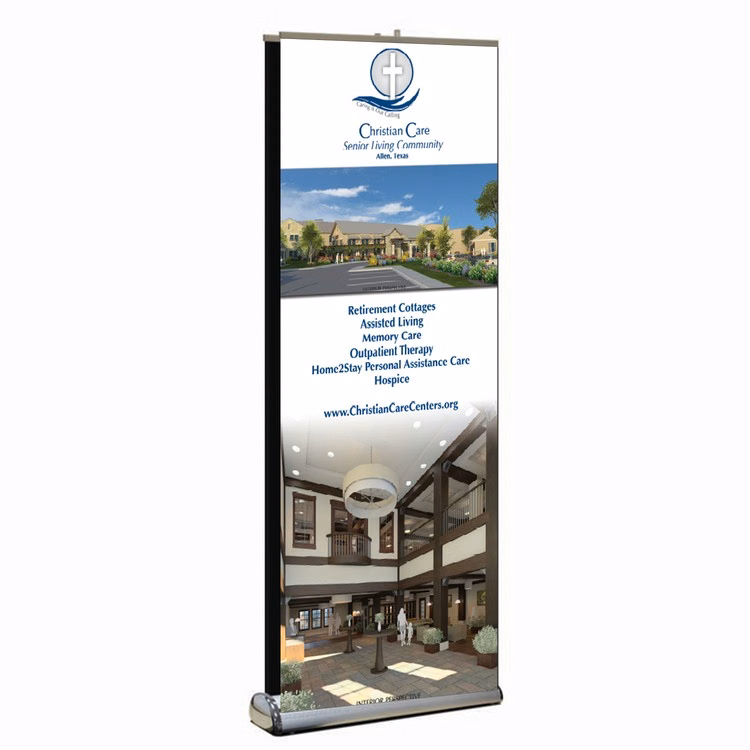 Double-Sided Premium Retractable Kit, Fabric Retractable Banner Stand, 33" x 80"