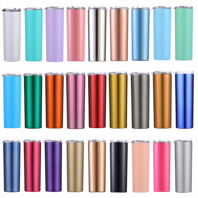 20oz Insulation Stainless Bottles Cups with Metal Straw Slide Lids