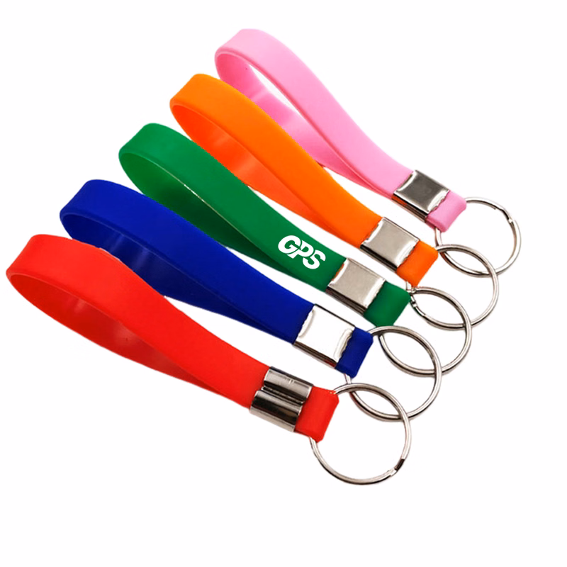 Green silicone key chain