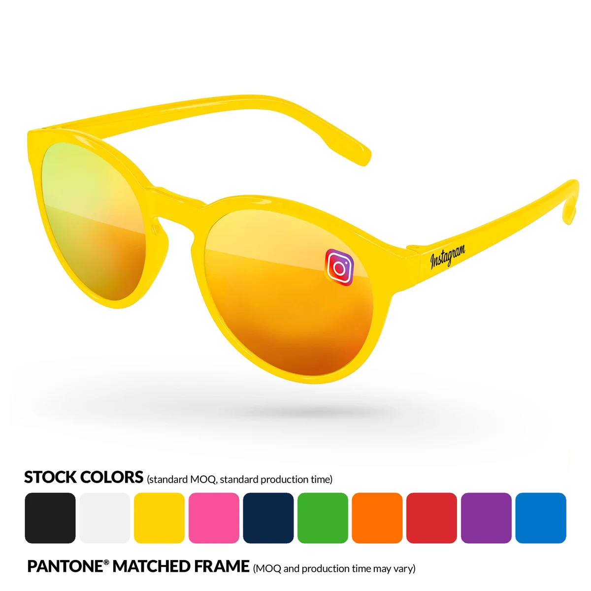 Vicky Mirror Sunglasses w/ Full Color Lens Imprint & 1 Color Temple Imprint 1