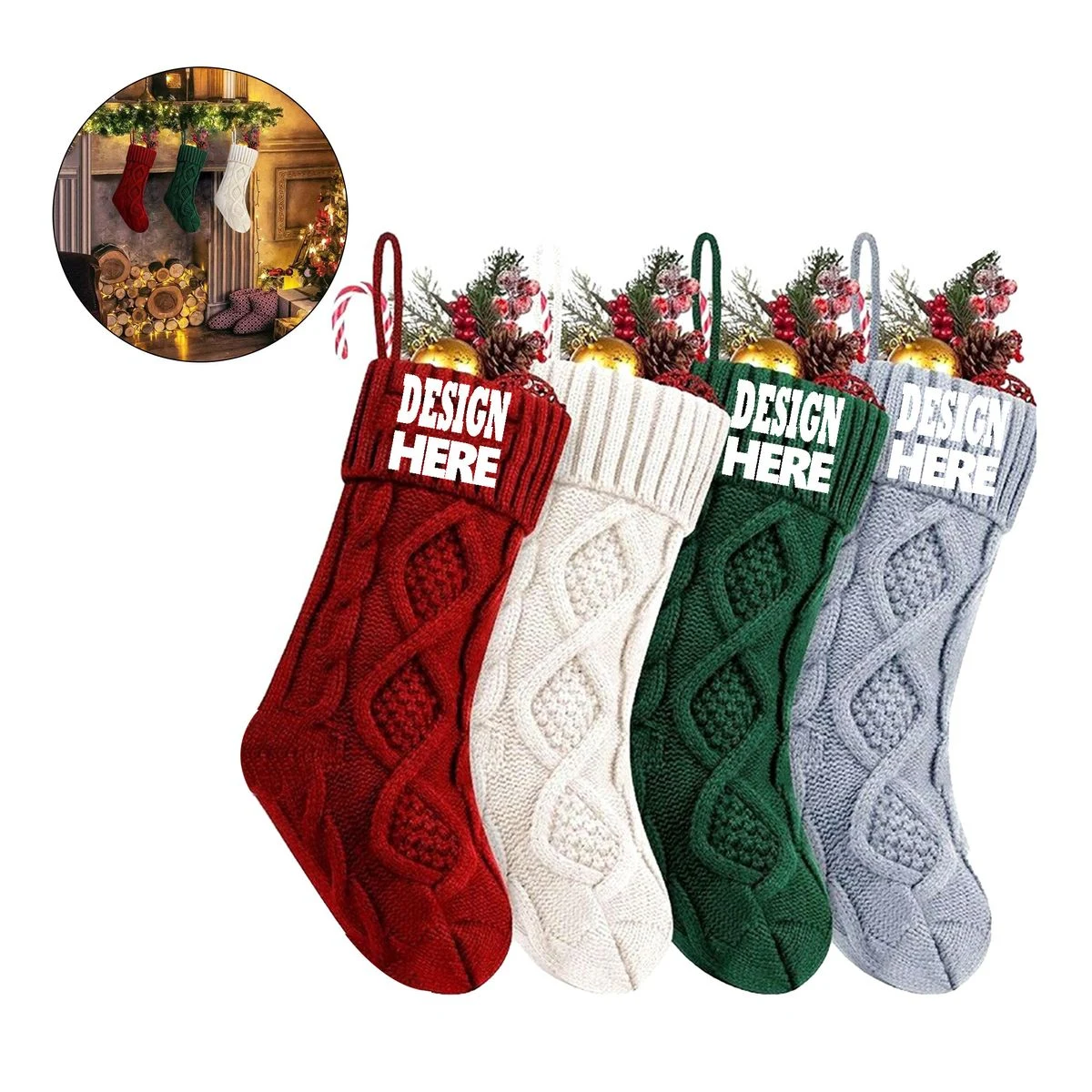 Holiday Decorative Knit Socks 1