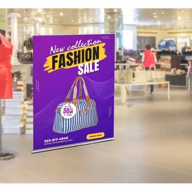 Silverstep 60'' Retractable Banner Stand Package (60" x 69")