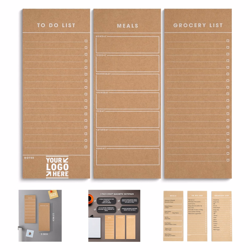 3.5" x 9" 50 Sheets Vintage Magnetic Notepad